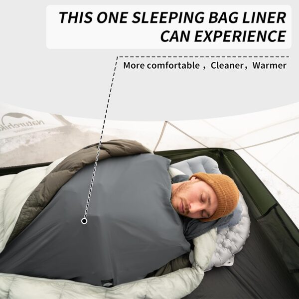 aa9dd9d5331bda51 Naturehike Leichter Schlafsack Liner, Hautfreundlicher, Tragbarer Schlafsack, Waschbar in der Maschine, Reiselaken für Camping, Herbergen, Picknick, Wandern