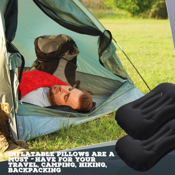 aa9e2d7a784146f3 Tatuo 3 Pcs Inflatable Camping Travel Pillow Ultralight Inflating Pillows Lightweight Camping Pillow Portable Backpacking Pillow for Neck Lumbar Support Hiking Sleeping Camping (Dark Blue)