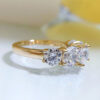 IOGOU 3.6CTTW All Moissanite Wedding Ring 5 Stone Sparkling Diamond Engagement Band Sterling Sier Jewelry for Women