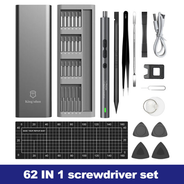 aaa5195a50051d35 62/6 in 1 Electric Screwdriver Set Precision Handle Portable Power Tool Kits Wireless Cordless Small Bits for Phone Watch Repair
