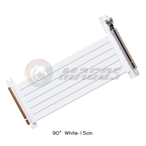 PCIE 4.0 X16 Riser Cable Video Card Extension Shielded Flexible 90° Mounting GPU Express Lossless Black/White