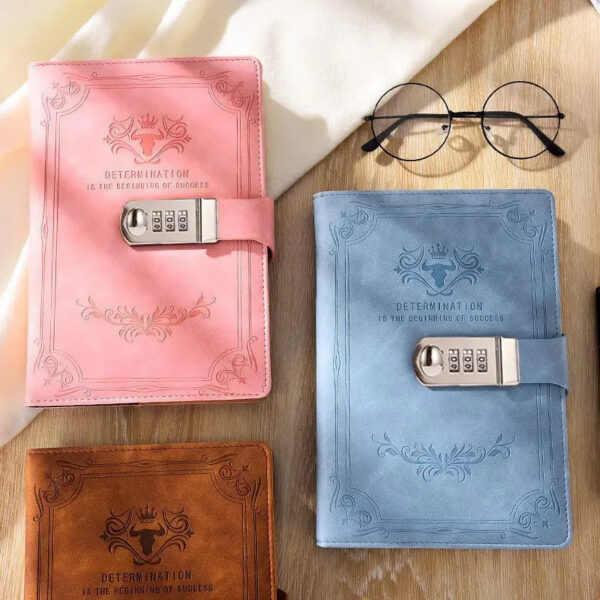 aaced7e0c1baac33 A5 200 Pages Retro Password Book with Lock Diary Thickened Creative Hand Ledger Student Notepad Stationery Notebook Binder