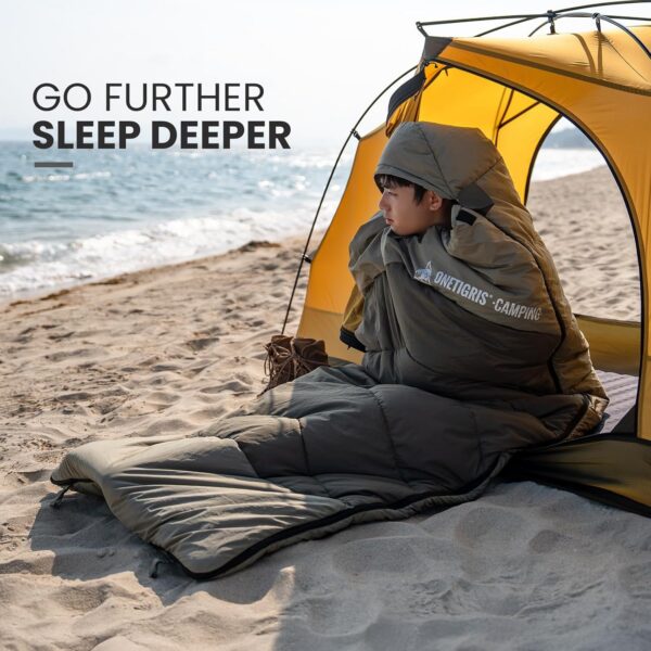 aae073ef7739e7df OneTigris Trailnap Sleeping Bag 3 Season Extra-Wide Warm for Camping Backpacking Travel Outdoor Activities