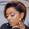 aaf43aae16bfbfb1 Pixie Cut Transparent Wigs For Women Straight Short Bob T Part Lace Wig Prepluck Brazilia Human Hair
