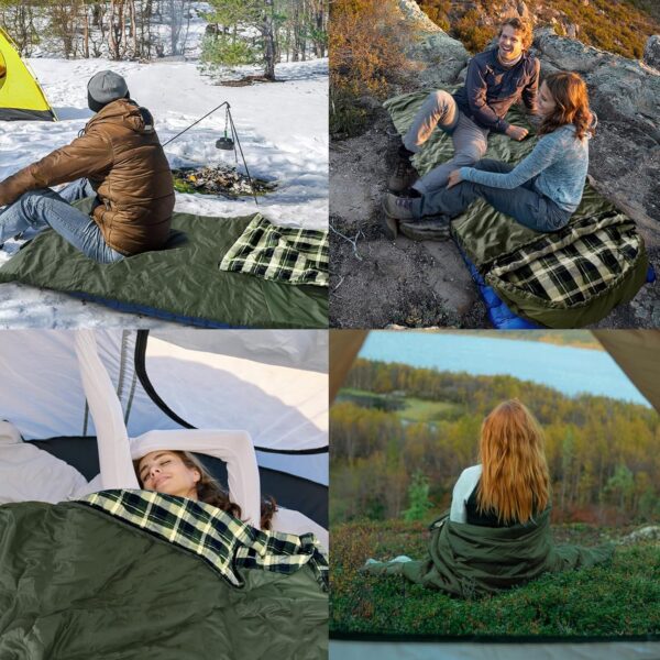 aaf5f858b527e0b6 Backpacking Flannel Sleeping Bag Lightweight for Adults Hiking Ultralight Compact Sleeping Bag Portable Warm Weather Summer with Compression Sack
