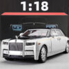 1:18 Rolls-Royce Phantom Car, Zinc Alloy Pull Back Diecast Car with Sound and Light, Realistic Modeg Model Toy