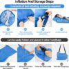RZM Inflatable Lounger Air Sofa with Sunshade - Portable Waterproof Outdoor Couch for Camping, Beach, Hiking & Music Festivals - Quick Setup Lightweight Furniture w/Carry Bag (Clear Blue)