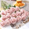 15Pcs Artificial Roses Velet Real Touch Single Stem Fake Roses Silk Realistic Bouquet Flowers Arrangements Home Office Garden Grave Party Wedding Decoration(Light Pink-15p, Blossom Roses)