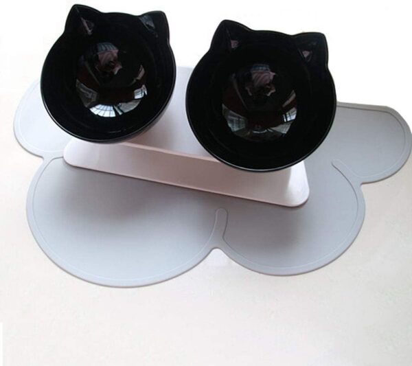 Elevated Cat Bowls with Raised Stand, Pet Food Water Feeder Bowl, 15° Tilted Pet Bowl Stress-Free Suit for Cats Small Dogs