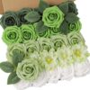 YYHUAWU Artificial Flowers Combo Box Set Gradient Color Flower Leaf with Stems for DIY Wedding Bouquets Centerpieces Baby Shower Party Home Decorations Peach