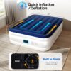 ab1cb3630fd72ae4 VINGLI Twin Air Mattress with Built-in Pump, 18 Raised Blow Up Mattress with Soft Flocked Top, Leakproof Inflatable Mattress for Camping, Home, Guests,with Storage Bag