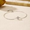 MODIAN 925 Sterling Silver Exquisite Lucky Four Leaf Clover CZ Link Chain Stackable Sweet Bracelet For Women Daily Fine Jewelry