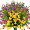 ab3b423a300f504e 12 Bundles Outdoor Artificial Fake Flowers UV Resistant No Fade Boxwood Faux Plastic Shrubs Plants for Garden Patio Porch Window Box Home Wedding Farmhouse Hanging Décor