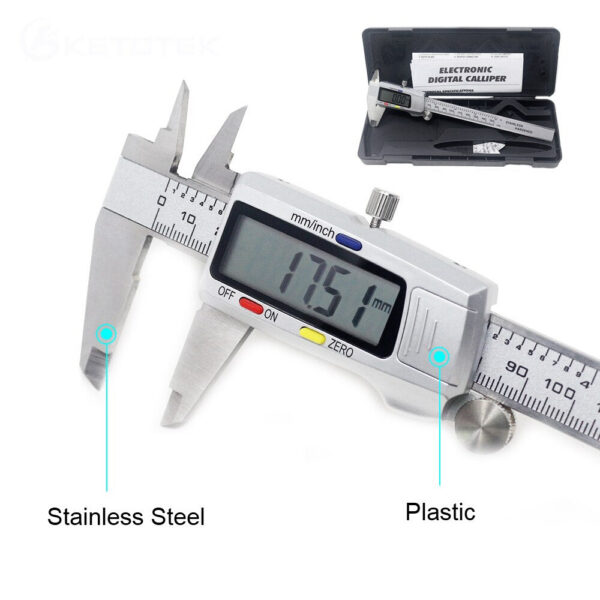 ab46b2ed02bcfe23 6 Inch 150mm Digital Vernier Caliper Stainless Steel Micrometer Measuring Tool Depth Ruler Messschieber Paquimetro
