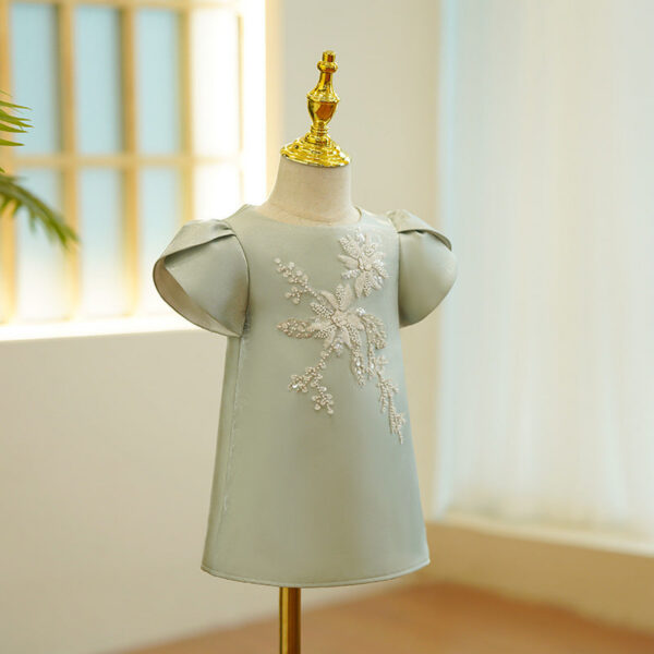2024 Flower Girl Dress s For Wedding Children 1st Birthday Baptism Dresse Kids Beading Girls chi-pao Baby Infant Party Wear Gown