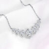 Smyoue 1.7-5CTTW All Moissanite Necklace for Women Smile Princesses Sparkling Diamond Pendant S Sterling Sier Plated PT950
