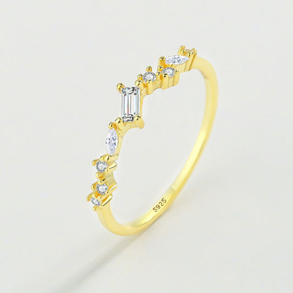 2024 NEW Trend Diamond Couple Rings For Women Real S Sier Rectangle Crystal Zircon Engagement Valentine Gift Jewelry