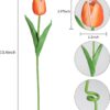 IPOPU 12PCS Pink Tulips Artificial Flowers for Decoration Fake Tulips Real Touch Fake Pink Flowers Artificial Floral Arrangements Pink Faux Tulips Decor Table Home Kitchen Wedding Decorations (Pink)