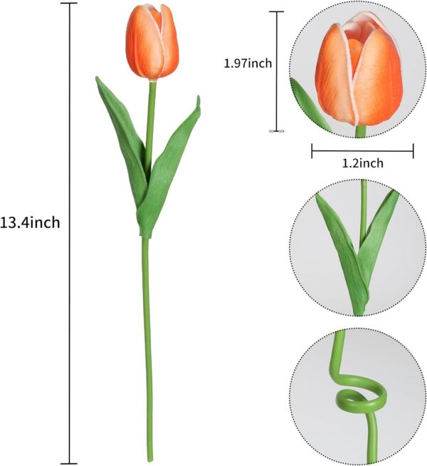 IPOPU 12PCS Pink Tulips Artificial Flowers for Decoration Fake Tulips Real Touch Fake Pink Flowers Artificial Floral Arrangements Pink Faux Tulips Decor Table Home Kitchen Wedding Decorations (Pink)