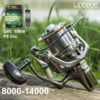 NHUE Big Spinning Fishing 8000-14000 9000 10000 12000 Max Drag 20KG Sea Reel Free e Saltwater Freshwater Fish Pesca