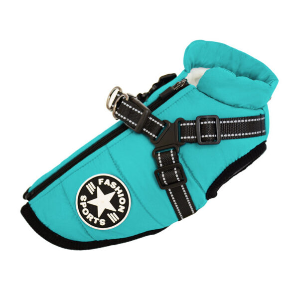 ab835a789d06e107 Winter Clothes For Small Dogs Warm Fleece Large Dog Jacket Waterproof Pet Coat With Harness Chihuahua Clothing Puppy Costume