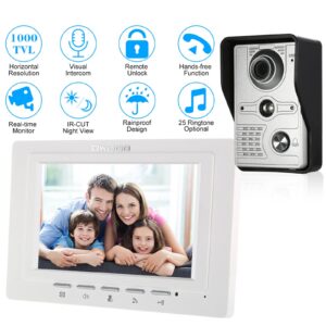 aba8d69393520e75 7 inch Wired Video Doorbell Indoor Monitor IR-CUT Outdoor Camera Visual Intercom Two-way Audio Remote Unlock Video Door Phone