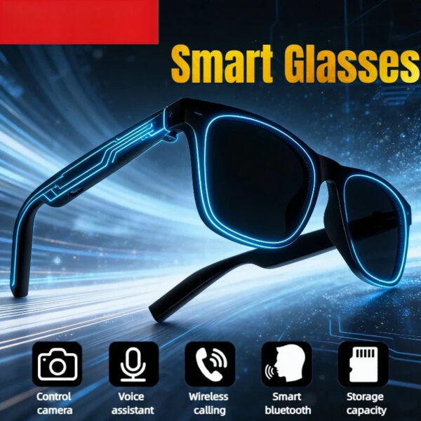 Smart Glasses Remote Control Touch Photo Camera Recording Translator Voice Assistant Adults Wireless Bluetooth Glasses