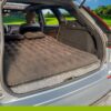 abc20cc2ab25f9b3 SUV Air Mattress with Cup & Phone Holder, Flocked-Top Inflatable Car Mattress with Two Air Pillows & Electric Air Pump, Ideal SUV Mattress for Camping, Travel, and Road Trips (Grey)