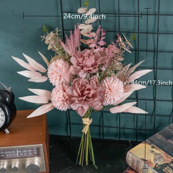KIRIFLY Artificial Fake Flowers Plants Silk Flower Arrangements Wedding Bouquets Decorations Plastic Floral Table Centerpieces for Home Kitchen Garden Party Décor (Purple White)