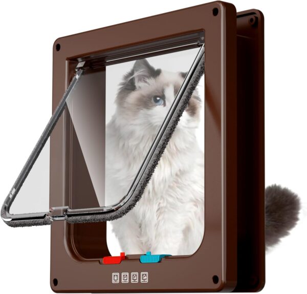 abf292ea978e4f6b ATUBAN Large Interior Pet Cat Exterior Door 4 Modes Locking Suitable for Window and Wall,Strong Durable