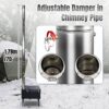 Fitinhot Camp Wood Stove, Tent Wood Burning Stoves Portable with Chimney Pipes, Upgraded Titanium Surface Camping Stove, Heat Resistant Glass & Gloves for Outdoor (Black)