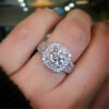 HOYON 14K Gold Color 1 Carat Moissanite Square Ring for Women Bague Full White Loose Diamond Wedding Jewelry Free Shipping