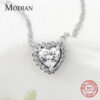 ac2976869a01ee1c Modian Real Sterg Sier Clear CZ Heart Pendant Necklace for Women Chain Fashion Wedding Statement Jewelry Accessories