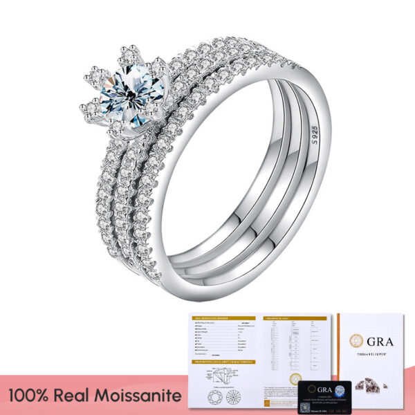 Stylever D Color Moissanite Diamond Engagement Wedding Rings Set for Women Sterling Sier Trendy Fashion Jewelry
