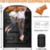 ac67693be3e69079 Double Sleeping Bags for Adults, 2 Person Camping Sleeping Bag for Cold Weather & Warm, Queen Size Sleeping Bag with 2 Pillow, Sleep Bag for Camping, Hiking, Backpacking
