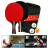 Table tennis paddle professional training 2 bat 3 ball table tennis racket set package 2 players for beginners training competit