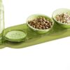 Marchul 3 in 1 Cat Bowl, Cat Food and Water Bowl Set, 10°Tilted Cat Food Bowl, Raised Cat Bowl with Automatic Water Dispenser Bottle, Detachable Wet and Dry Cat Dishs for Cat and Puppy