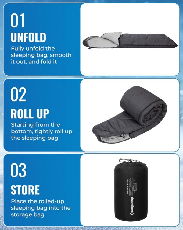 ac70d1eb40625cc1 KingCamp Sleeping Bag 3 Season- Lightweight Waterproof Camping Sleeping Bag Indoor & Outdoor Use for Adults Kids for Hiking Backpacking and Camping with Compression Sack
