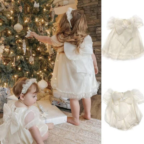 ac93eb7d274e8212 Children‘s Flower Girl’s Princess Ball Gown Wedding Birthday Dress.Kid‘s Girl Pearl Butterfly Wings White Tulle Party Dresses 9T