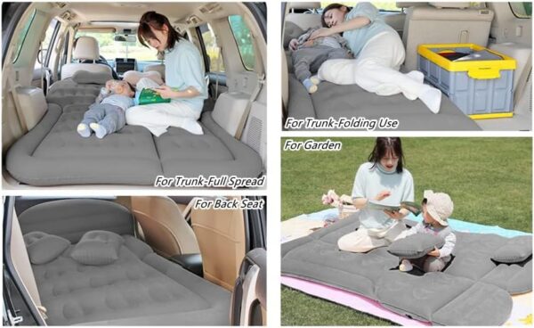 SUV Air Mattress Camping Bed Cushion Pillow, Inflatable, Car Portable Bed Back Seat (Starry Blue)