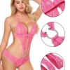 ac9a4e704831fe06 Avidlove Women Deep V Lingerie Lace Teddy One Piece Babydoll Mini Bodysuit