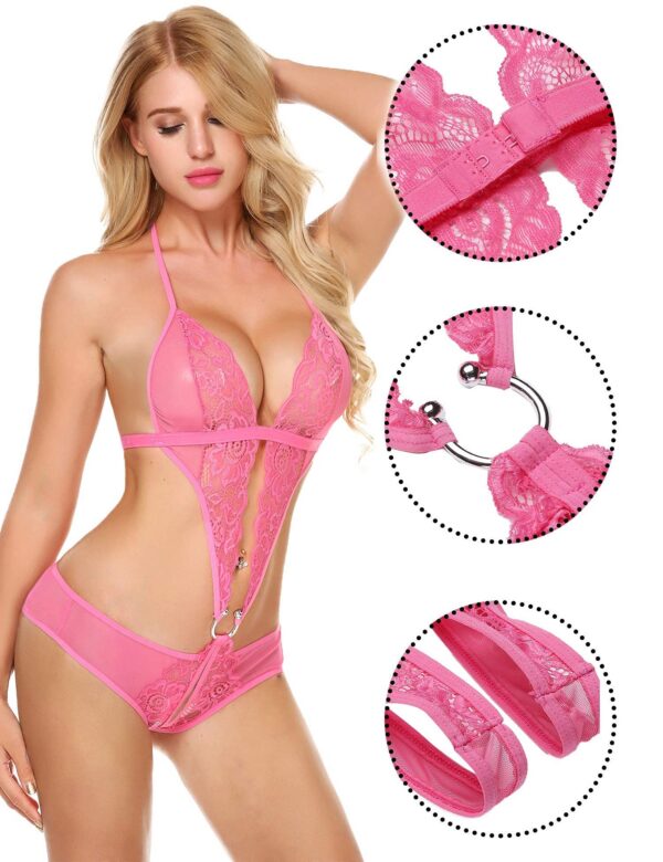 ac9a4e704831fe06 Avidlove Women Deep V Lingerie Lace Teddy One Piece Babydoll Mini Bodysuit