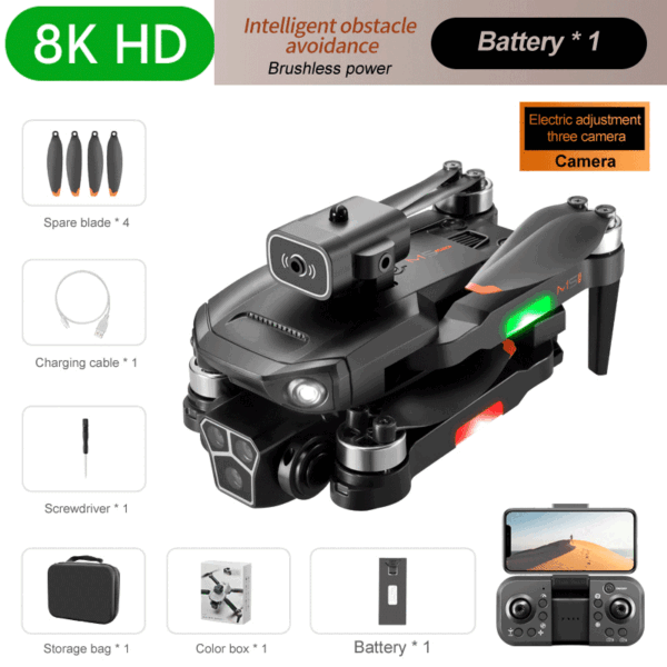 ac9f40eaa1d30d78 New M1s Mini Drone 4K Professinal Three Camera Wide Angle Optical Flow Localization Four-way Obstacle Avoidance RC Quadcopter