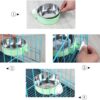 aca1c32c51b9e712 Crate Dog Cat Bowls, Removable Stainless Steel Hanging Pet Cage Bowls for Kennel, Water Food Feeder Bowls Cage Coop Cup for Cats, Dogs, Rabbits and Small Animals (Small, Pink)