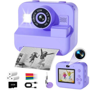 acacb038423bbdc2 Children's Mini Digital Video Camera with Thermal Printing & Multiple Image Stabilization, 32GB Card Included