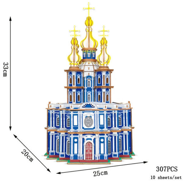 acafc362969a14f4 3D Wooden Puzzle Saint Basil's Cathedral Building House Kits Castle Villa Model Jigsaw Teen DIY Toys For Children Kids Gift