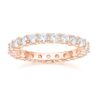 Trumium Sier Wedding Round Zirconia Diamond Full Eternity Stackable Engagement Ring for Women Jewelry 3mm