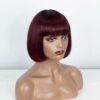 Short With Bangs Straight Wigs Brazilian Human Hair Remy Full hine Made for Women Glueless Bob Wig