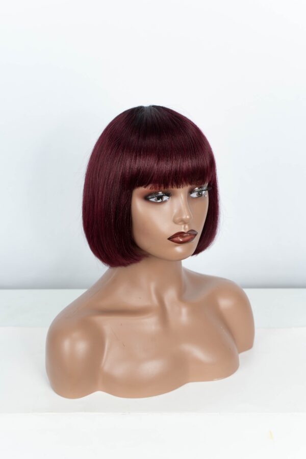 Short With Bangs Straight Wigs Brazilian Human Hair Remy Full hine Made for Women Glueless Bob Wig