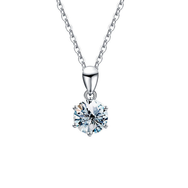 acd14a8e23532ee6 GRA 1CT-3CT Moissanite Diamond Wedding Pendant Necklace for Women Original Sterling Sier Long Chain Quality Jewelry